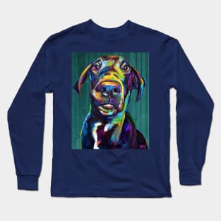 Beautiful Great Dane on Blue Long Sleeve T-Shirt